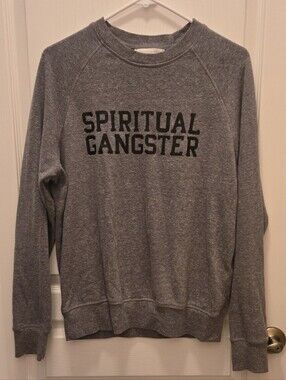 Spiritual Gangster Men's Crewneck Sweatshirt - Heather Gray with Black Logo